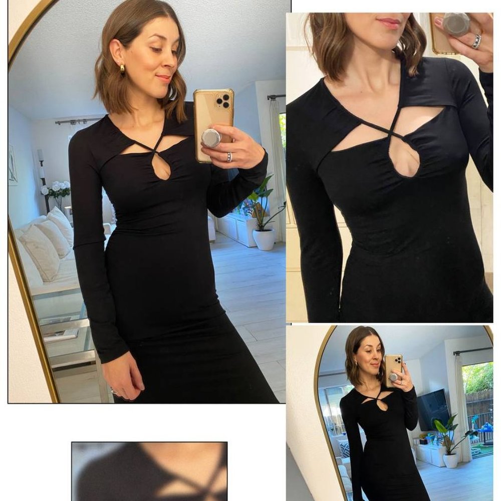 & Other Stories Key hole black dress